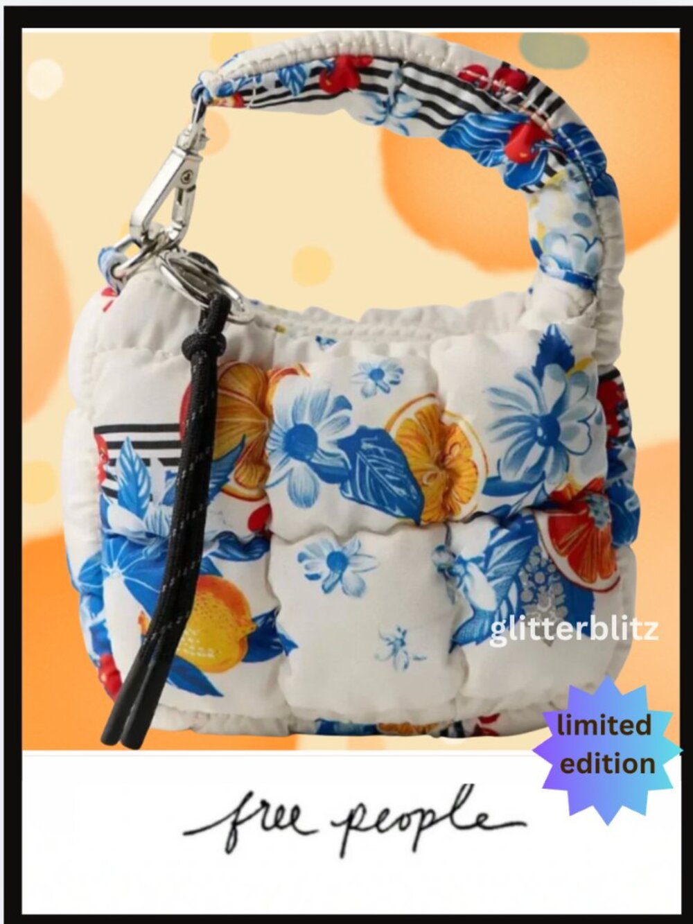 Free People Quilted Micro Pouch 🍊 Limited Edition TANGERINE DREAM - Picture 5 of 9